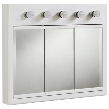 Design House 532390 Concord 36" Framed Triple Door Mirrored - White