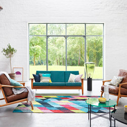Rainbow Triangle Multi-Coloured Kelim Rugs 7722 01 by Esprit - Rugs