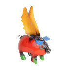 Recycled Metal Flying Pig, Multi-Colored, Mini
