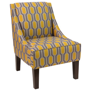 Misty Swoop Arm Chair, Hexagon Yellow