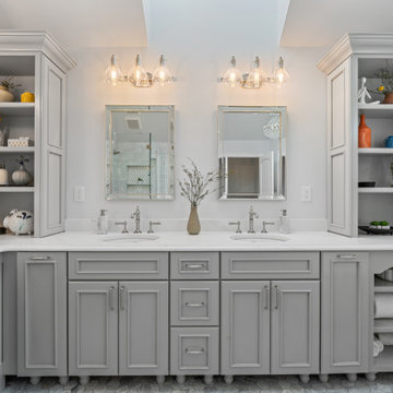 Marble Heaven Master Bathroom with Schluter heated flooring throughout