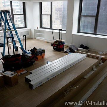 Samsung UHD TV and Lutron Sivoia QS Triathlon shades ready for installation 2