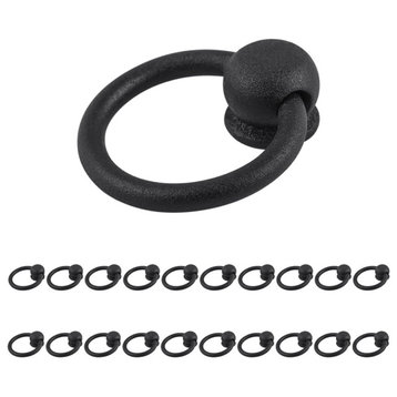 Cabinet Ring Pulls Mission Black Wrought Iron Pack of 20 |
