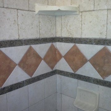 Master and main bathroom with imported Italian porcelin and granite tiles.
