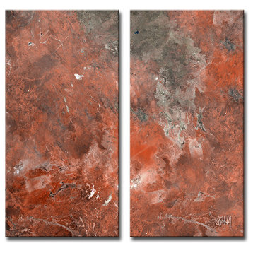 Abstract ABS X, Canvas Wall Art, 2-Panels 24"x12"