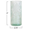 Recycled Etched Glass Hurricane, Clear