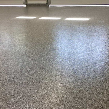 Garage Floor Coating with Double Broadcast Random Flakes