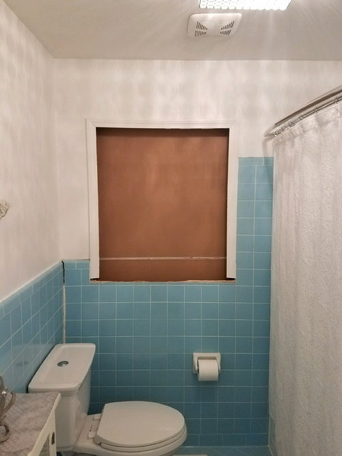 Closed Up Window In Bathroom With 1960 Vintage Tile Need Solution