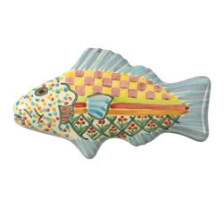 Fish Knob Left - Blue | MacKenzie-Childs - Cabinet And Drawer Knobs