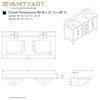 Vanity Art Bathroom Vanity Cabinet with Sink and Top, Driftwood Gray, 60" (Double), Golden Brushed