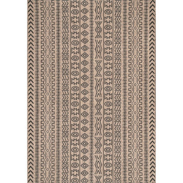 nuLOOM Outdoor Jamie Striped Transitional Area Rug, Brown 3'x5'