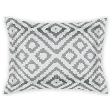 Grey and White Aztec Standard Brushed Poly Sham