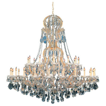 Maria Theresa 37 Light Clear Crystal Gold Chandelier