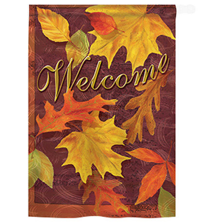 Harvest & Autumn Fall Leaves 2-Sided Vertical Impression House Flag