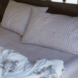 PYJAMA STRIPE CRIMSON BEDSHEET & PILLOW COVER SET - Products