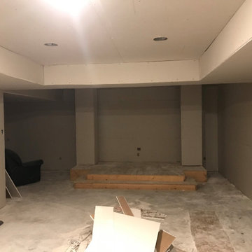 The Stage Area during drywall