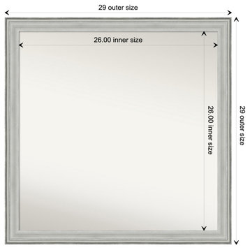 Bel Volto Silver Non-Beveled Wood Wall Mirror 29x29 in.