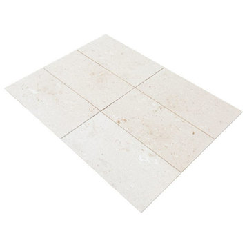 Myra White Limestone Tile Brushed 24"x48", 400 Sqft Boxed