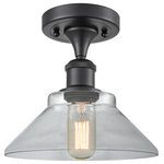 Innovations Lighting - Orwell 1-Light LED Semi-Flush Mount, Matte Black, Glass: Clear - A truly dynamic fixture, the Ballston fits seamlessly amidst most decor styles. Its sleek design and vast offering of finishes and shade options makes the Ballston an easy choice for all homes.