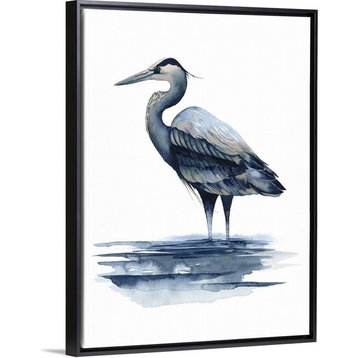 "Azure Heron I" Floating Frame Canvas Art, 20"x26"x1.75"