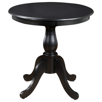 Bella 30" Round Pedestal Table, Antique Black