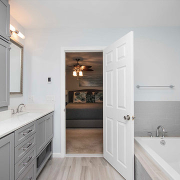 Grey and White Master Bathroom Suite, Cranston,MA