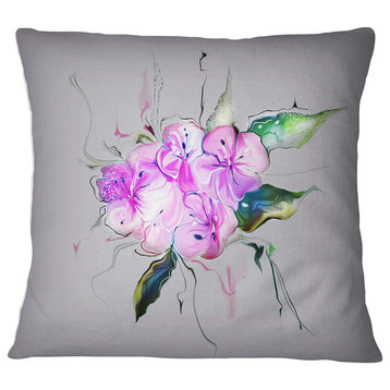 Purple and Pink Pansies Flowers Animal Throw Pillow, 16"x16"