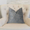Kingston Waverly Blue and Ivory Luxury Throw Pillow, 16"x16"