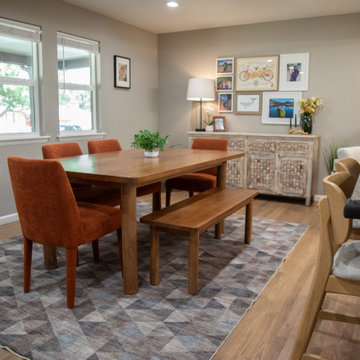 Bodhi 5-Piece Dining Set–Modern Solid Wood Table & Upholstered Parsons Chairs