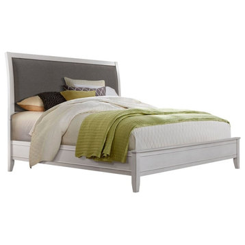 Martin Svensson Home Del Mar Queen Bed White with Gray Linen