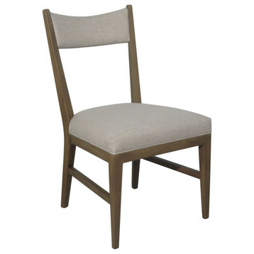 Josey Side Chair- Smoke grey - Platinum fabric, set of 2 chairs
