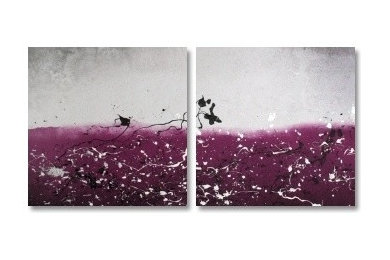 Aubergine Abstract Duo