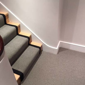 Grey Stair Carpet With Black Border
