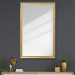 Frame My Mirror - Crenshaw Framed Wall Mirror, Gold, 36" X 36" - The metallic finish of the Crenshaw adds texture and light to your contemporary mirror. The raised outer edge gives this frame depth without being overbearing, and a narrow width offers a clean, modern look.