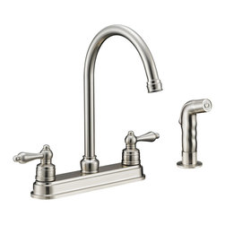 Designers Impressions - Designers Impressions 610071 Satin Nickel Kitchen Faucet w/ Sprayer - Kitchen Faucets