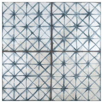 Kings Temple Blue Ceramic Floor and Wall Tile
