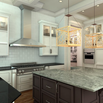Farmhouse kitchen featuring a ZLINE KL2 Stainless Steel Wall Range Hood