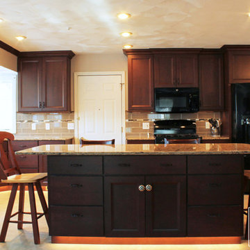 Dark Transitional Kitchen with Island