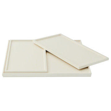 Nesting Trays In Ivory Lacquer, Set of 3