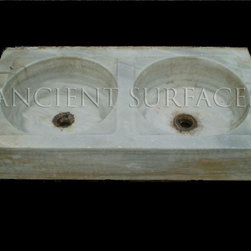 French Farmhouse Double Stone Sink in Marble - Kitchen Sinks