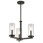 Kichler Lighting - Kichler Lighting 43997OZ Crosby - Three Light Convertible Chandelier - Canopy Included: TRUE Shade Included: TRUE Canopy Diameter: 5.00* Number of Bulbs: 3*Wattage: 60W* BulbType: Candelabra Base* Bulb Included: No