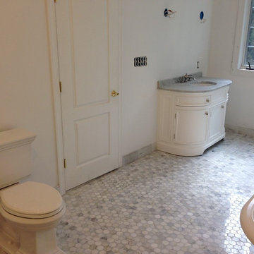 Subway and Curb less Marble shower