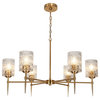 LNC Modern Contemporary 6-Light Polshed Gold Chandelier With Cylinder Glass