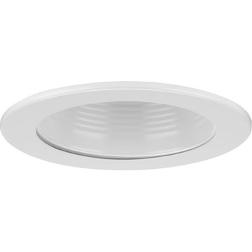 4" Satin White Recessed Step Baffle Trim for 4" Housing, P804N series