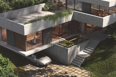 This is an example of a contemporary home design in Cardiff.