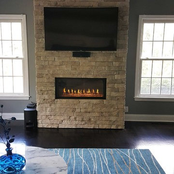 Custom contemporary Linear Gas Fireplace