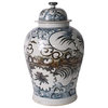 Temple Jar Vase Sea Flower Small White Blue Ceramic