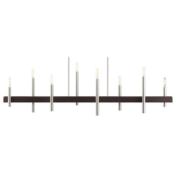Livex Lighting 49338 Denmark 8 Light 9"W Abstract Linear - Brushed Nickel with