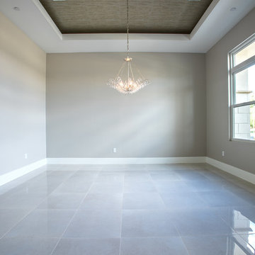 Prairie-Inspired Dining Room with Cork Tray Ceiling