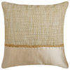 Beige Jute and Satin Jute Lace 24"x24" Throw Pillow Cover, Jute Ivory Suit